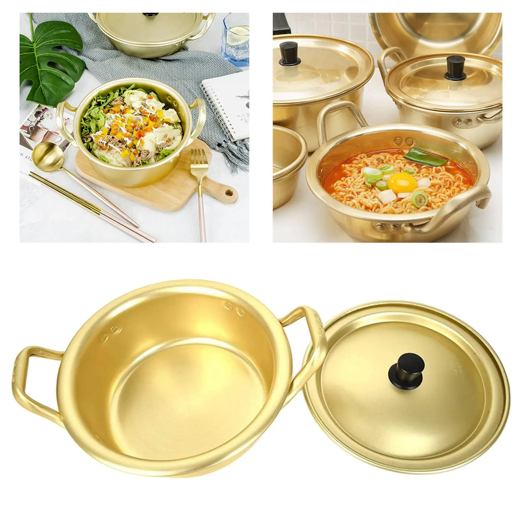 Koreanischer Ramen-Topf Nudeln Paomian Verdickter gelber Aluminiumtopf Suppentopf Hot Pot Goldene Küche Kochgeschirr Wok
