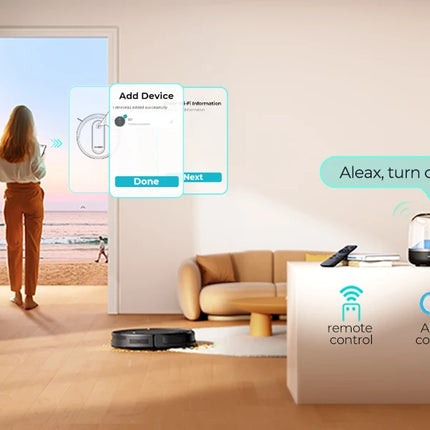 Airzeen R7 3-in-1 Robot Vacuum and Mop, 4000Pa Suction, Smart App/Alexa Control, Self-Charging for Pet Hair and Hard Floors
