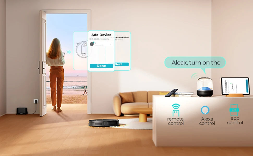 Robot-Staubsauger und Wischroboter Airzeen R7 3-in-1, 4000Pa Saugkraft, Smart App/Alexa Steuerung, Automatische Aufladung für Tierhaare und Böden