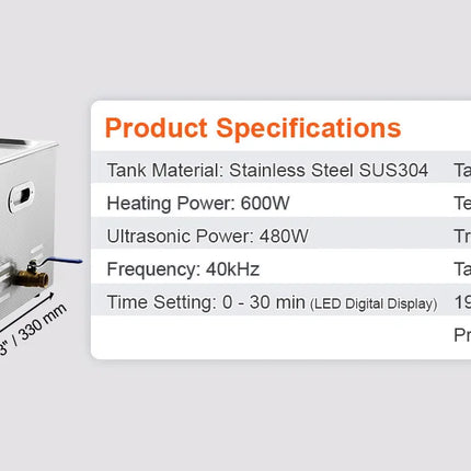 SucceBuy 2L 3L 6L 10L 22L 30L Pulitore a ultrasuoni in acciaio inossidabile Pulizia portatile Lavatrice a ultrasuoni per uso domestico