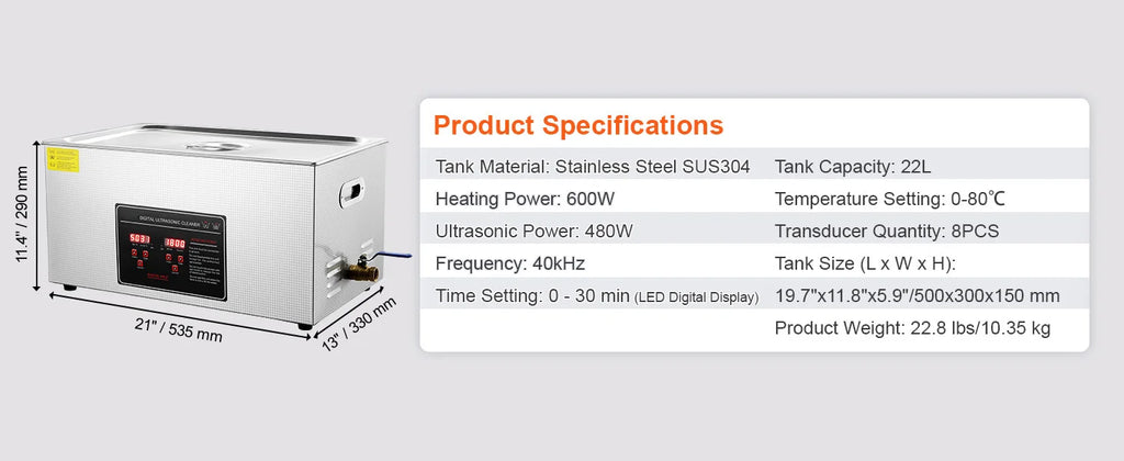 SucceBuy 2L 3L 6L 10L 22L 30L Ultraschallreiniger Edelstahl Tragbarer Reiniger Waschmaschine Ultraschall-Haushaltsgerät