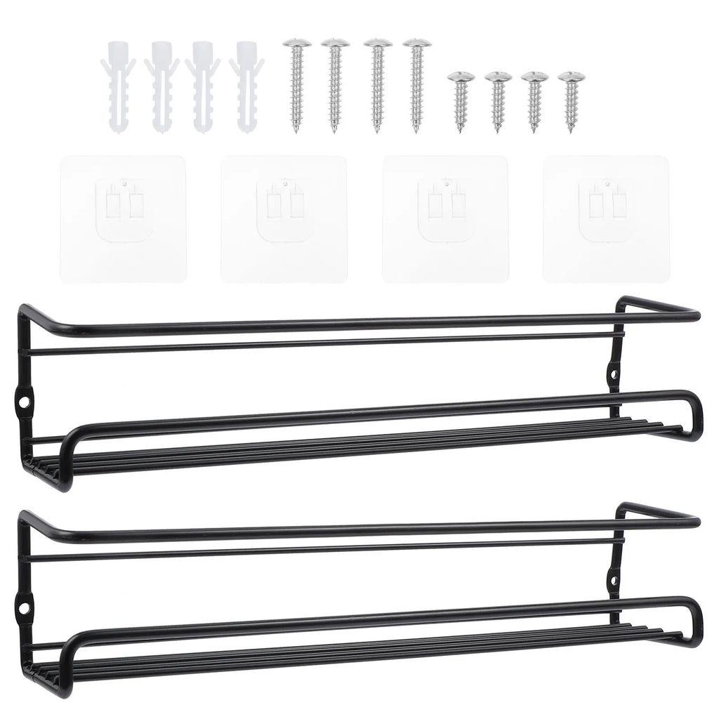 Set di 2 Portaspezie da Parete per Cucina, Design Moderno Salvaspazio, Organizzatore per Bottiglie e Barattoli