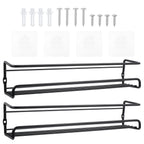Set di 2 Portaspezie da Parete per Cucina, Design Moderno Salvaspazio, Organizzatore per Bottiglie e Barattoli