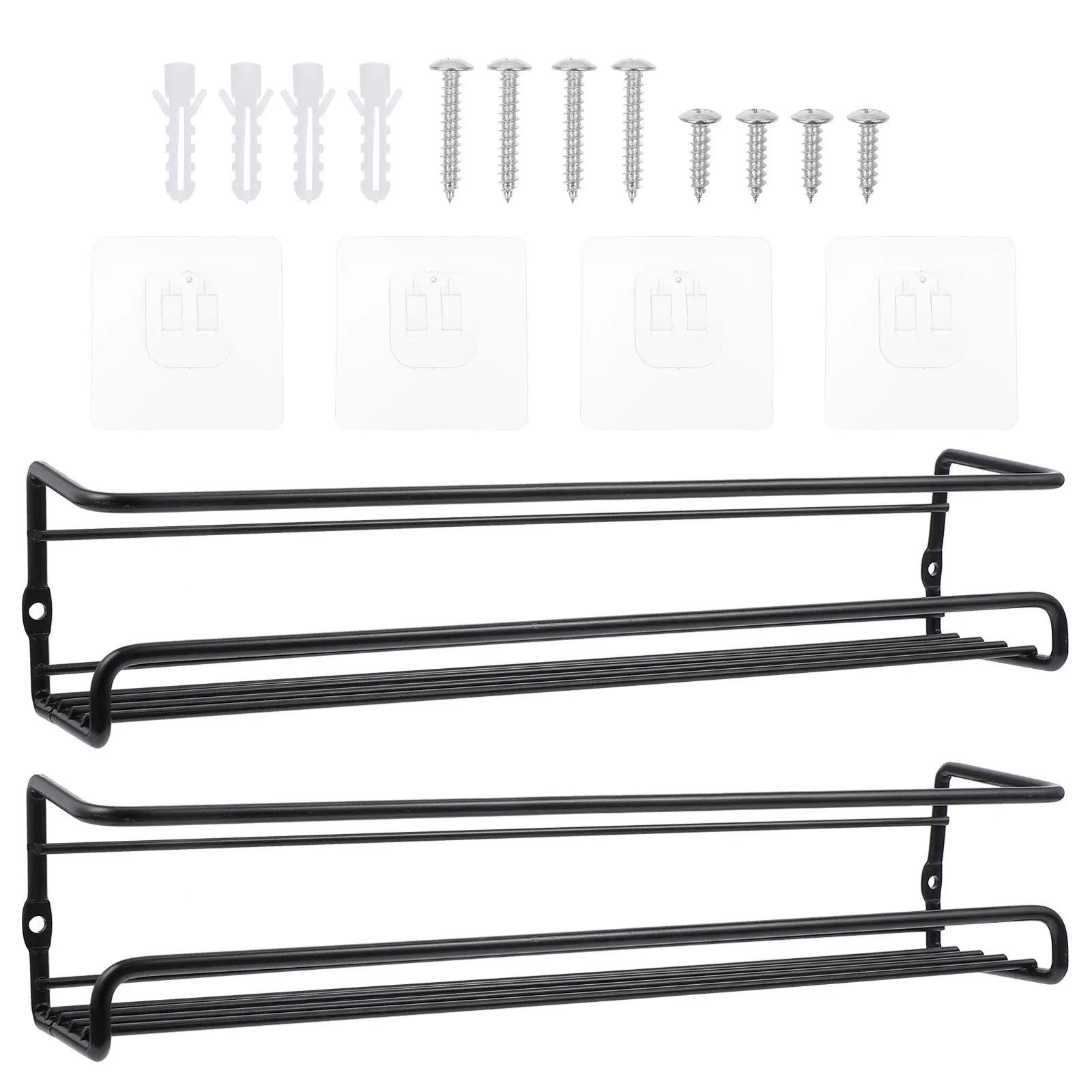 Set di 2 Portaspezie da Parete per Cucina, Design Moderno Salvaspazio, Organizzatore per Bottiglie e Barattoli