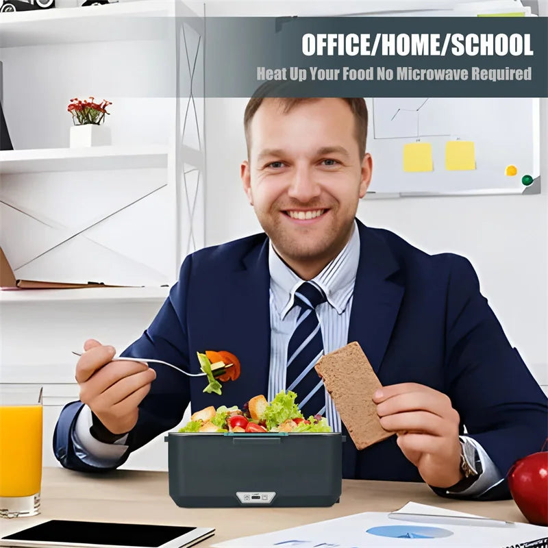 2,5L 90W Elektrische Heizung Lunchbox 24/220V Edelstahlfutter Tragbarer Speisenwärmer Bento Box Lebensmittelbehälter für Auto