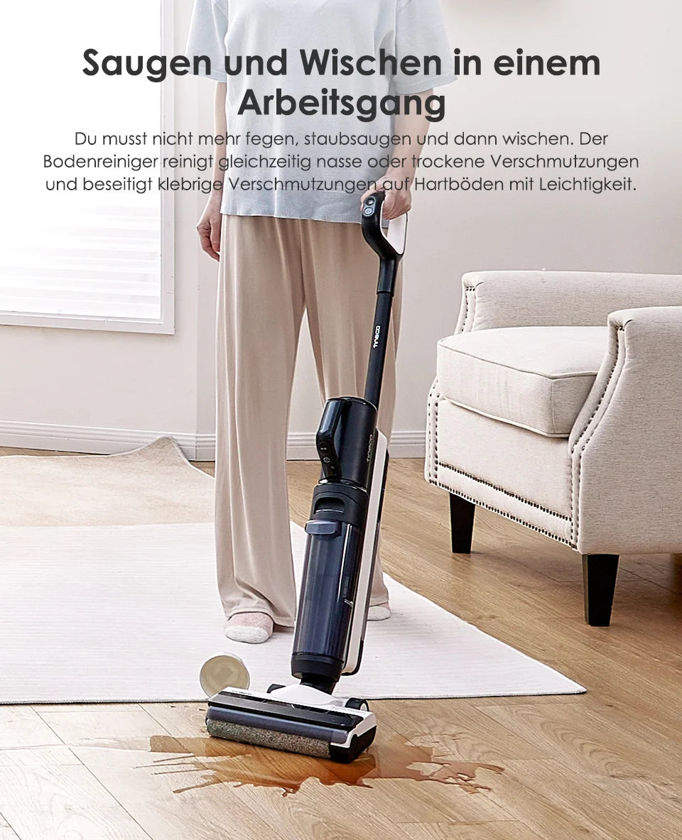 Tineco Floor One S5 Combo Smarter Nass-/Trockensauger mit iLoop-Technologie, 5-in-1 Nasssauger für Tierhaare, Hartböden, LED-Display, Wi-Fi