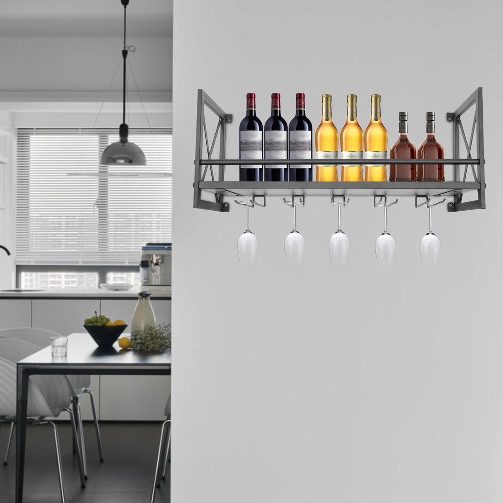 Scaffale portaoggetti a parete in metallo, portabottiglie da Bar, supporto per cucina ristorante bagno