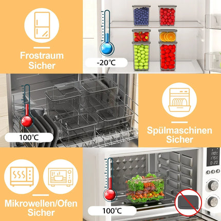 32 Piece Food Storage Containers with Lids, BPA-Free Plastic Kitchen and Pantry Organization, Stackable Airtight Cereal, Flour, Pasta, Grain Storage Containers with Labels and Marker