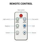 Ventilatore da soffitto estivo da 30W con luce, attacco E27, lampada LED con telecomando, velocità del vento regolabile, silenzioso per uso domestico