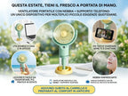 Ventilatore portatile a spruzzo, potente mini ventilatore da tavolo USB, flusso d'aria a 3 velocità, perfetto per casa, ufficio, camera da letto e viaggi all'aperto.