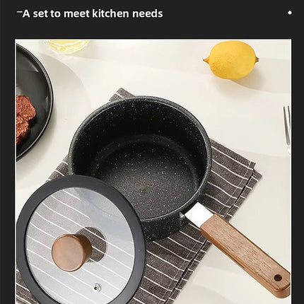 Complete Set of 5-Piece Non-Stick Stainless Steel Cookware with Glass Lids and Handles, Kitchen Set