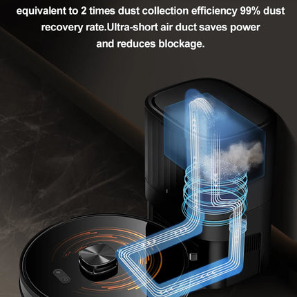 ABIR K30 Robot Vacuum Cleaner, Automatic Emptying Station, Lidar Laser, 6500PA Suction, Multi-Floor Mapping, Smart Home Appliance for Dry and Wet Cleaning