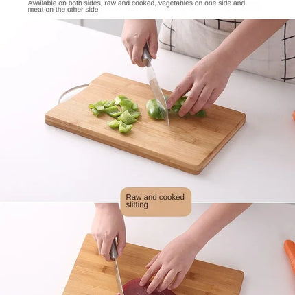 Natural bamboo kitchen cutting board large rectangular thickened solid wood cutting board available on both sides