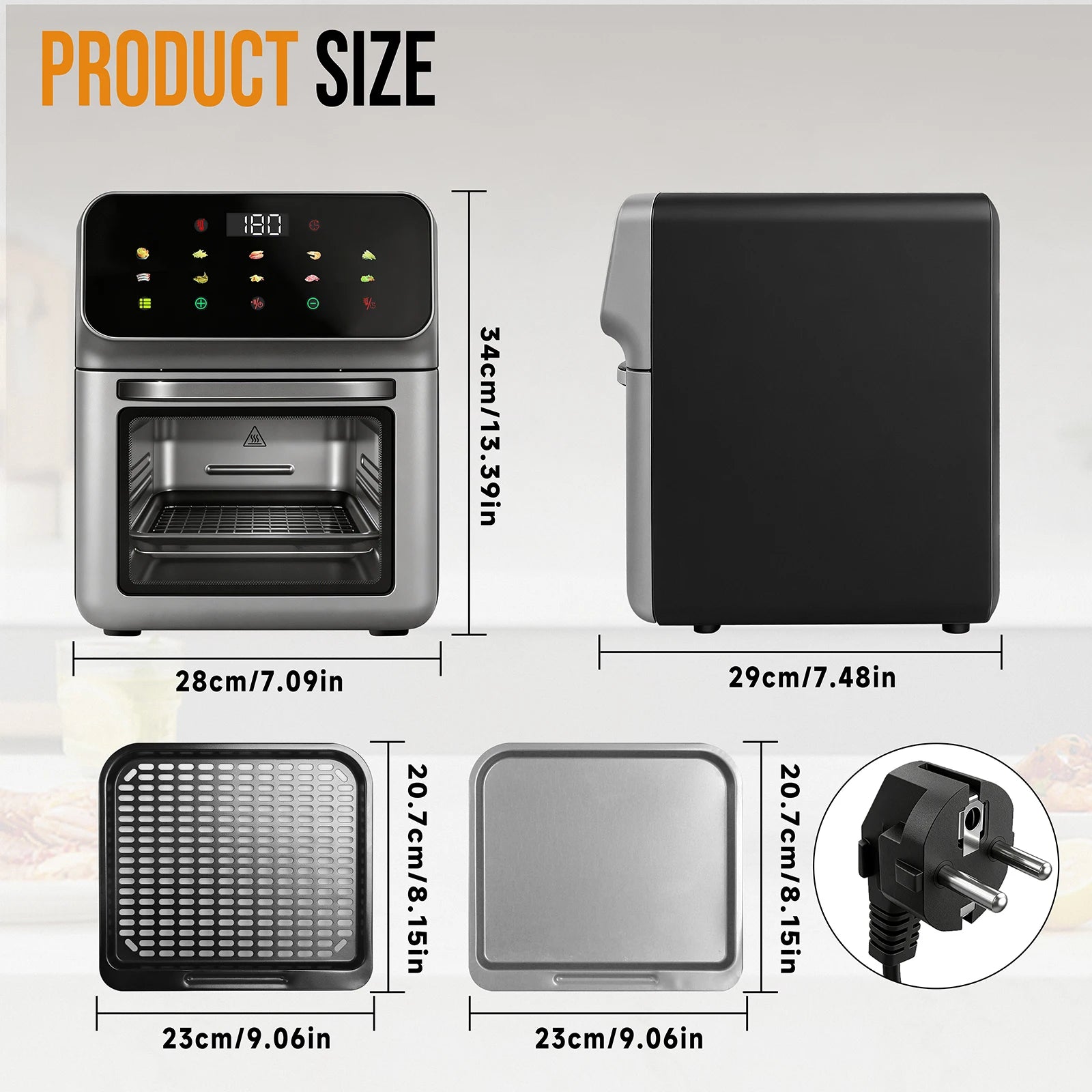 Friggitrice ad aria 10 litri 1350W con 10 modalità preimpostate e cottura a circolazione 360°