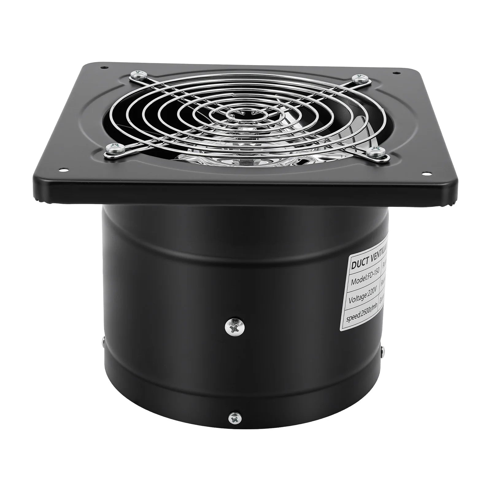 Ventilatore Estrattore Industriale/Domestico da 6 Pollici, Peso Netto 1,25 kg, EU 220V 50Hz, Cablaggio Richiesto, Fori di Montaggio Pre-forati