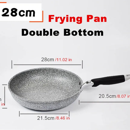 Padella antiaderente Wok in pietra resistente Padella per bistecca domestica Pancake Fornello a induzione fritto Fornello a gas Set di pentole per la cucina