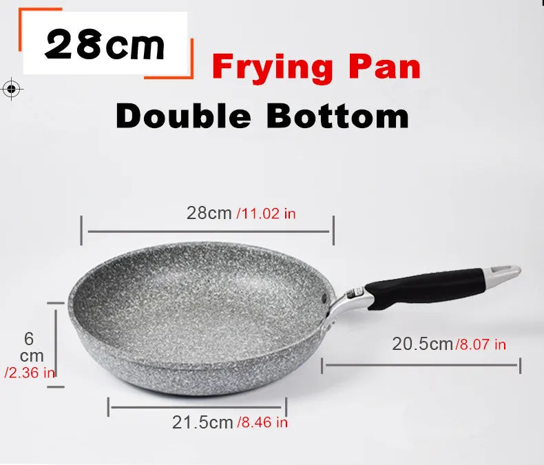Padella antiaderente Padella Wok in pietra resistente Padella per bistecca domestica Pancake fornello a induzione fritto fornello a gas Set di pentole per la cucina