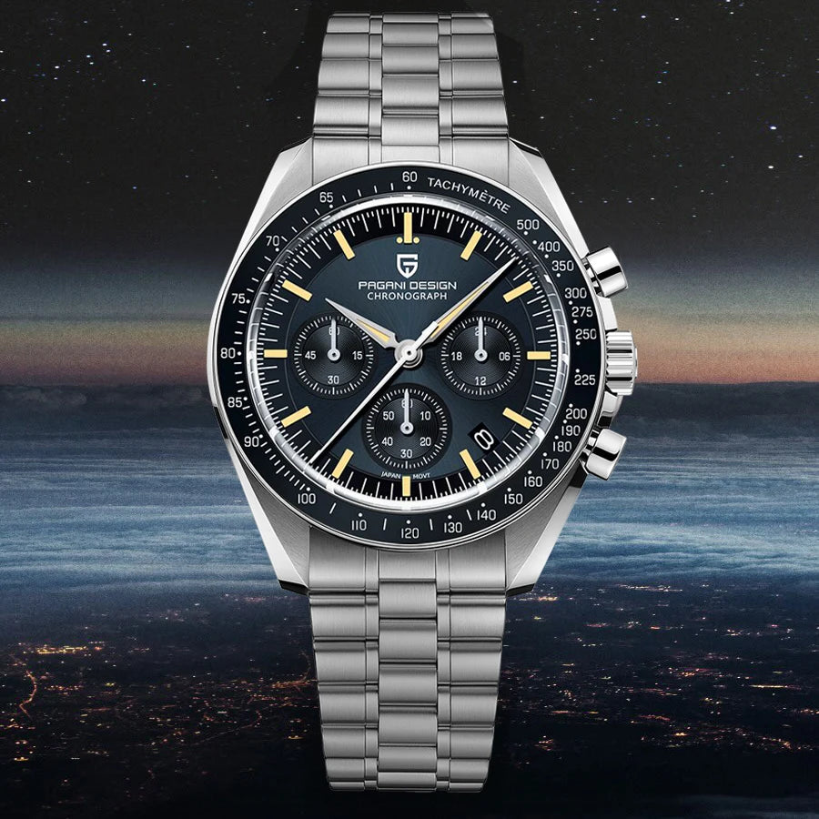 PAGANI DESIGN Orologio da Polso Uomo Quarzo Cronografo Luna Vetro Zaffiro Modello PD-1701-EU