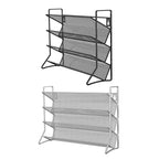 Scaffale multiuso per spezie a 4 livelli, robusto supporto per condimenti da appoggio, montato a parete, scaffale in filo salvaspazio