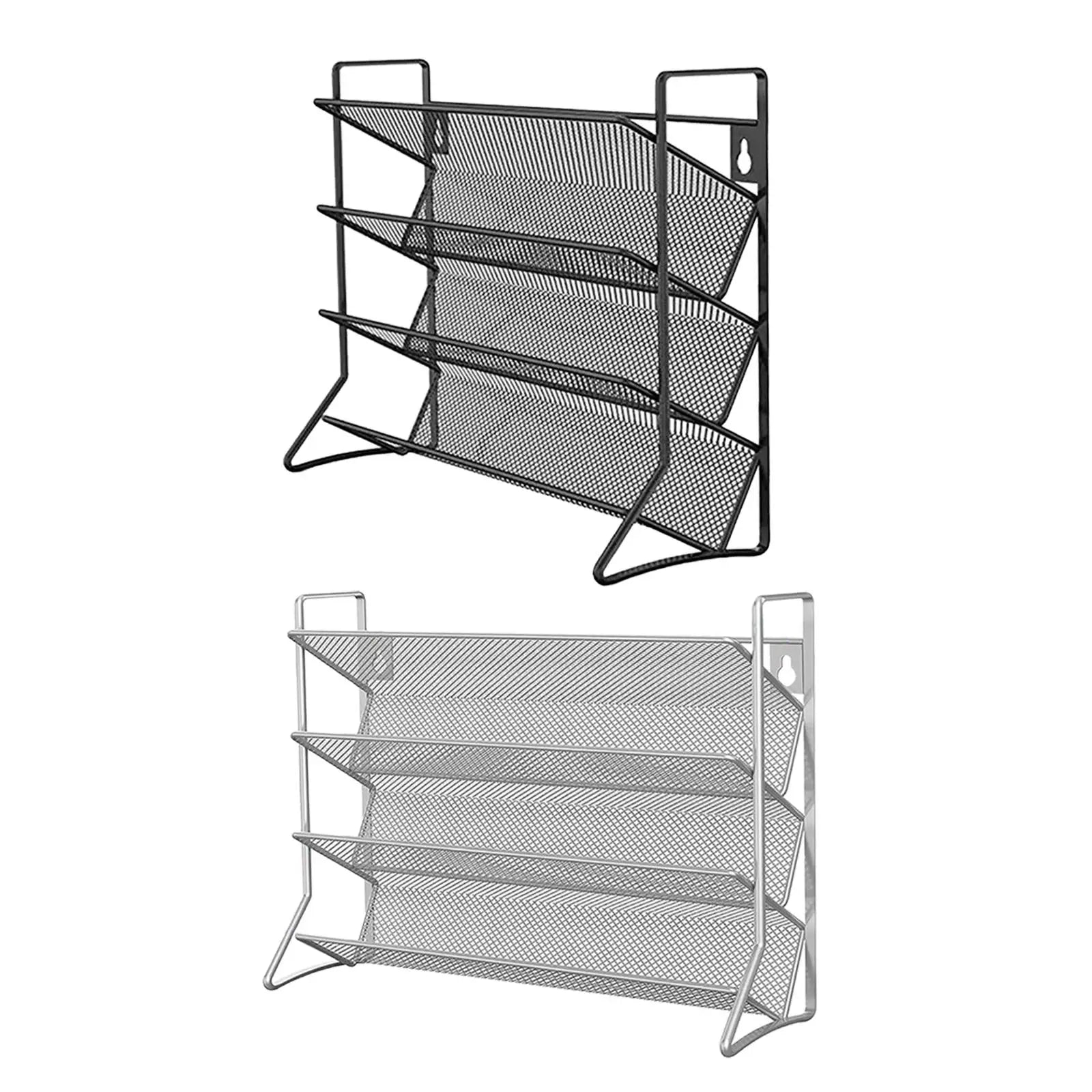 Scaffale multiuso per spezie a 4 livelli, robusto supporto per condimenti da appoggio, montato a parete, scaffale in filo salvaspazio