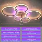 Ventilatore da soffitto a LED RGB con telecomando, lampada da soffitto con illuminazione RGB, plafoniera da 96 cm per camera da letto, soggiorno, ventilatore silenzioso