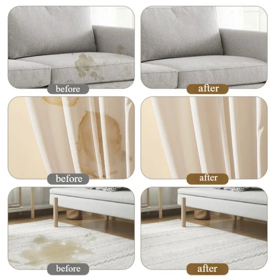 Foaming Dry Cleaner for Fabric Sofa Multipurpose Cleaning Solution Carpet Curtain Clothing Stain Remover No Water Agent Needed