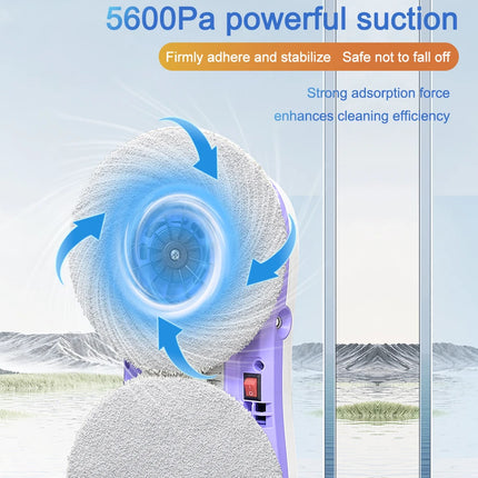 PuRuiKai Automatic Window Cleaning Robot with Dual Spray, 5600Pa Suction, Remote Control and Edge Detection for Home