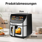 Sinaopus Friggitrice ad Aria 8L, 1700W, Display Touch LED