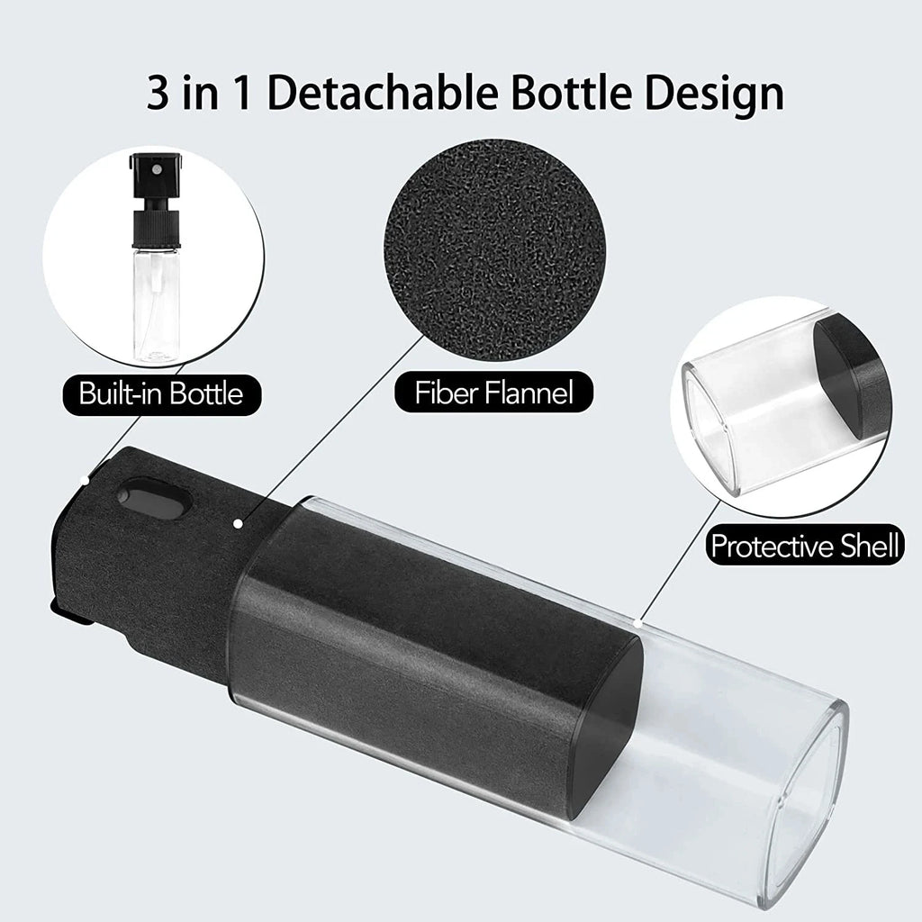 2-in-1 Bildschirmreinigungsspray mit Mikrofasertuch für Handys, Tablets, Computer, Staubentfernungs-Tool für mobile Geräte.