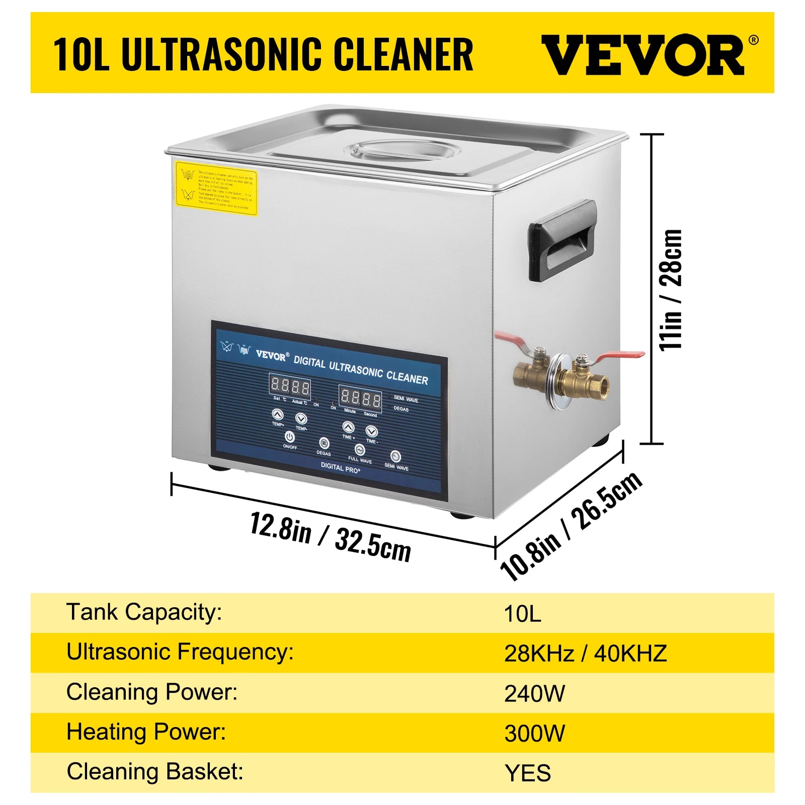 SucceBuy 10L 30L Ultraschallreiniger 28/40khz Doppelfrequenz Digital Tragbar Waschmaschine Ultraschallreiniger Haushaltsgerät