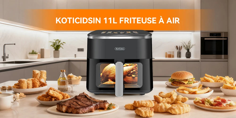 Friggitrice ad aria Koticidsin 11L 2000W Touch Screen con finestra visibile