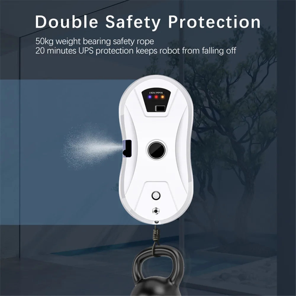 5600Pa Electric Window Cleaning Robot, Automatic and with Remote Control, Window Vacuum Cleaner for Household Appliances