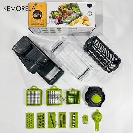 14/16 in 1 Tritaverdure Multifunzionale, per Cipolle e Patate, Grattugia per Alimenti, Affettatrice per Verdure da Cucina, Dicer