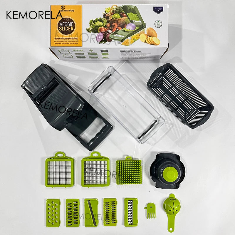 14/16 in 1 tritatutto per verdure multifunzionale cipolla patate tritatutto griglia alimentare grattugia per uso alimentare affettatrice per verdure da cucina Dicer