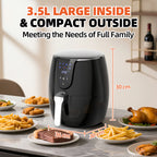 Friggitrice ad Aria 3.5L 1500W con 6 Funzioni di Cottura - Cestello Antiaderente Lavabile in Lavastoviglie