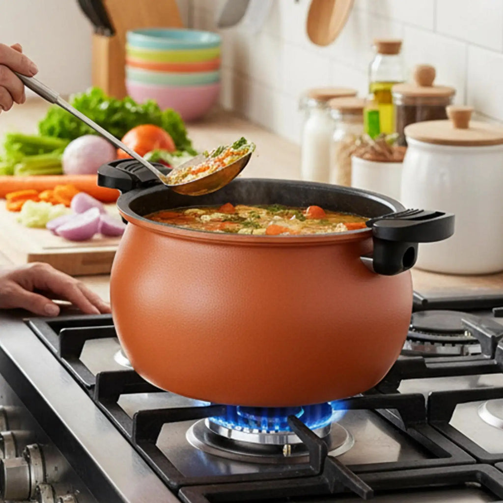 Großer Antihaft-Multifunktions-Schnellkochtopf mit transparentem Deckel, Slow Cooker zum Kochen