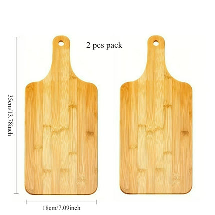 Wooden Boards with Handle, Bamboo Kitchen Cutting Boards for Pizza, Bread, Cheese, Cured Meats and Vegetables