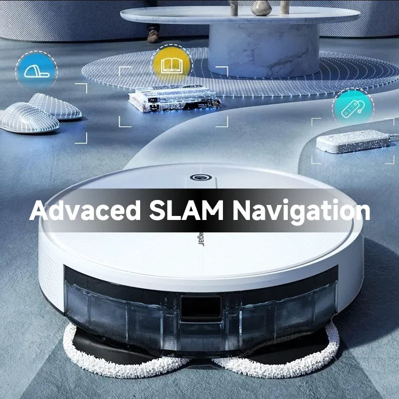 Arnagar Smart Home Saug- und Wischroboter mit automatischer Entleerung, App-Steuerung, 12000Pa, VSLAM, 5200mAh, geräuscharm für Teppichreinigung