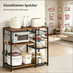 Robuste Ablage, Küchenregal, Beistelltisch, Bäckerregal, offener Mikrowellenständer, Ausstellungsregal – Vielseitiger Stauraum für Zuhause und Speisekammer