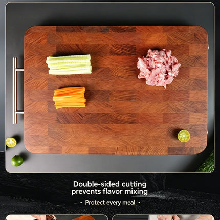 Solid Rosewood Cutting Board, Double-Sided, with Mortise and Tenon Joint, Thick, Anti-Mold, for Kitchen
