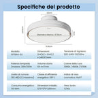 GONEO Ventilatore da soffitto senza lama con luce, LED dimmerabile, motore CC ultra silenzioso a 6 velocità con telecomando per soggiorno camera da letto