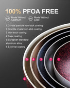 DONNOR Set di Pentole 6/15 Pezzi Pentola per Zuppa Antiaderente Pentola per Stufato con Coperchio in Vetro Pentole per Cappotto Sano in Granito per Stufe da Cucina Universali