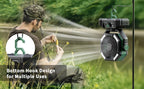Ventilatore da campeggio con batteria da 20000 mAh con lanterna a 4 LED Ventilatore da tavolo a 8 velocità Ventilatore da esterno portatile per tenda da campeggio all'aperto e pesca