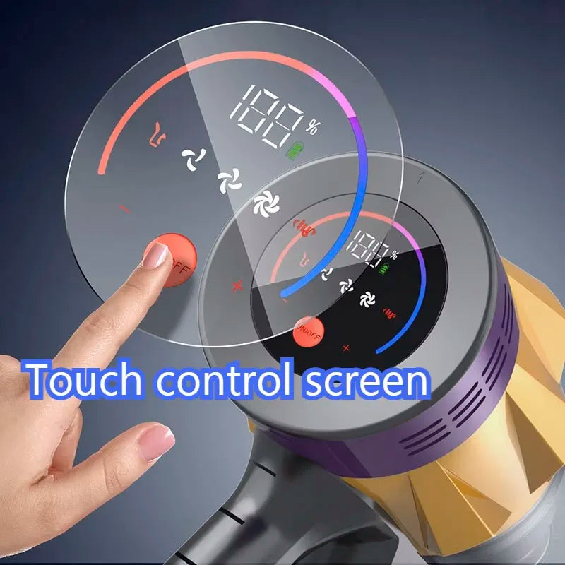 MPQU 550W Akku-Stielstaubsauger Handstaubsauger 50kPa Starke Saugkraft Abnehmbarer Akku Touchscreen HEPA-Filter Elektrischer Besen Schneller Versand aus Polen
