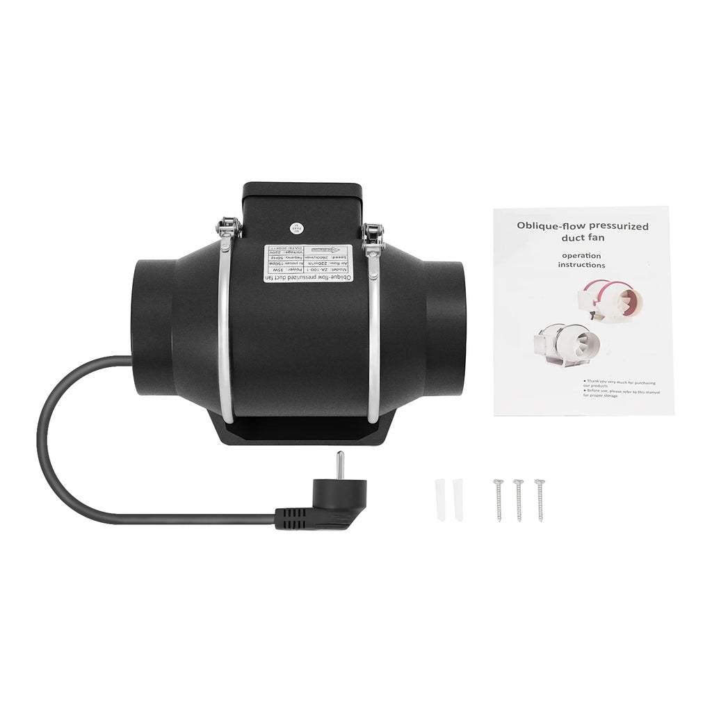 220V Ventole di Scarico Per Uso Domestico Silenzioso Tubo In Linea Condotto Ventilatore Estrattore Parete Aria Pulita Ventilatore per Cucina Bagno Wc 220m3/h