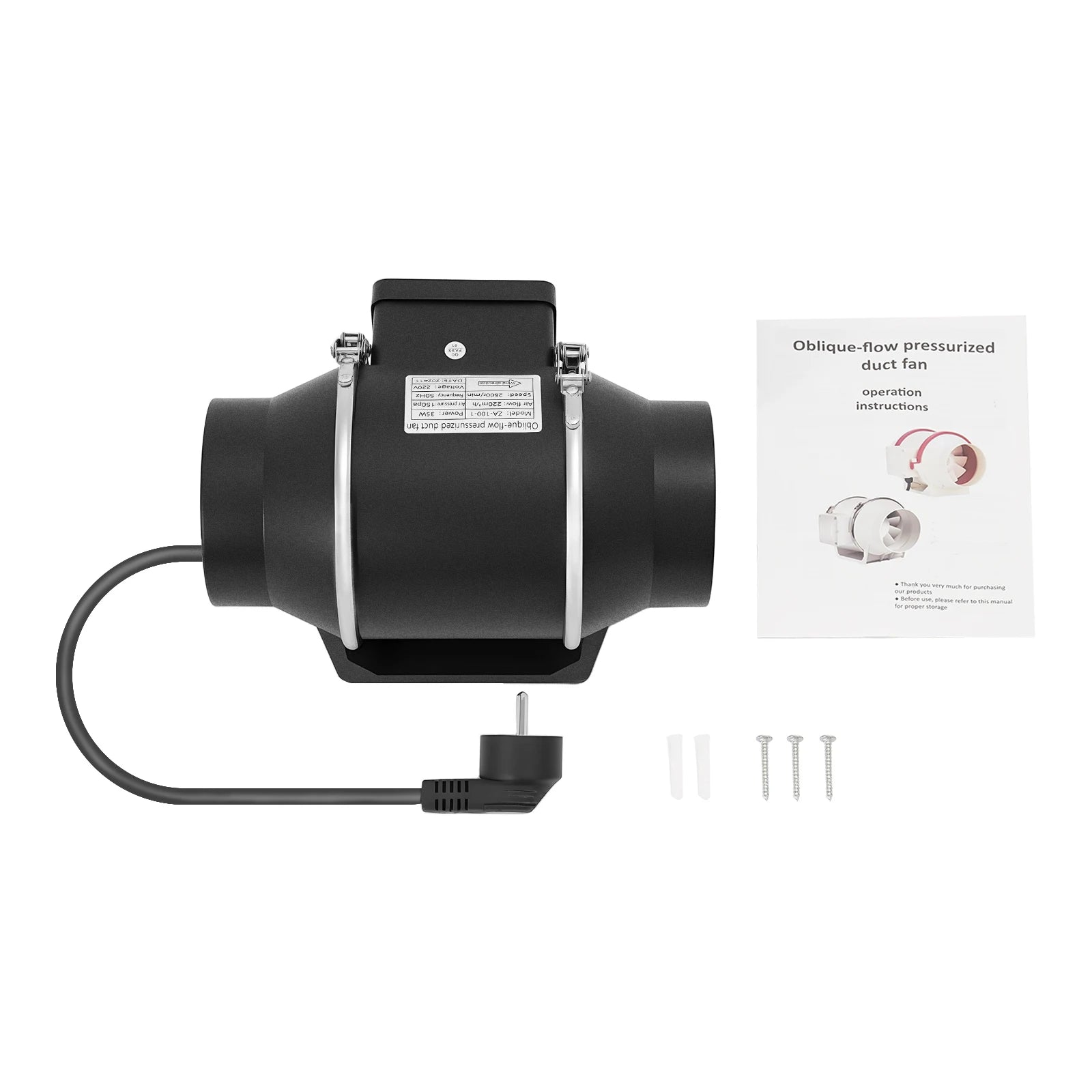 220V Ventole di Scarico Per Uso Domestico Silenzioso Tubo In Linea Condotto Ventilatore Estrattore Parete Aria Pulita Ventilatore per Cucina Bagno Wc 220m3/h