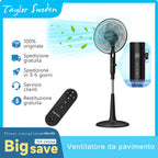 Taylor Swoden leiser Standventilator, DC-Lüfter 25 dB mit Fernbedienung, 3258,6 m³/h, 28 Geschwindigkeiten, 7 Blätter, 40 W, 12 Std. Timer, Anti-Mücken,