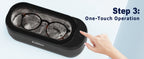 KUNPHY Ultraschallreiniger 350ml 46KHz Professioneller Ultraschallreiniger mit One-Touch-Bedienung Ultraschallreiniger für Ringe Brillen