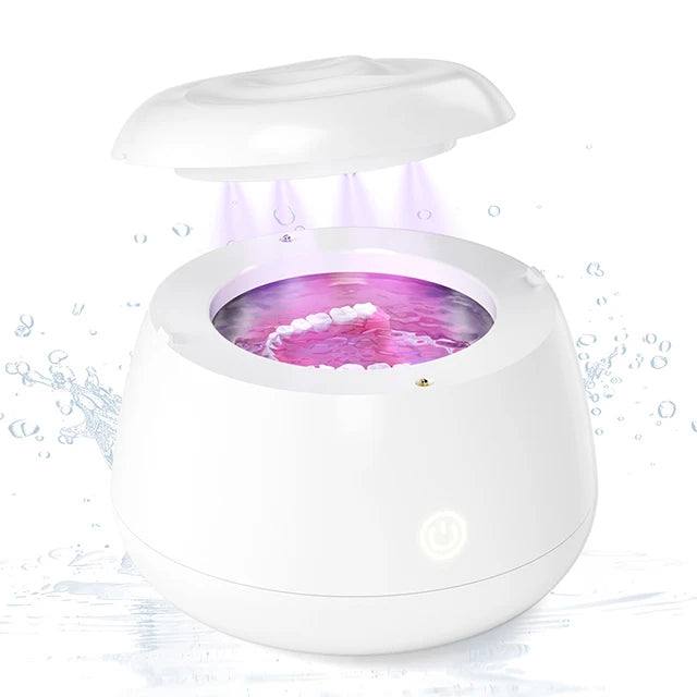 KUNPHY Dental Pod Ultraschallreiniger für Retainer, UV-Licht-Sterilisator für Aligner, Nachtschienen, Mundschutz, Zahnprothesenreiniger