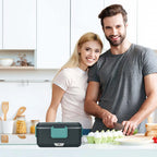 90-W-tragbarer Speisenwärmer für Auto & Zuhause, 2,5 l elektrischer Lunchbox-Speisenwärmer, auslaufsicherer Behälter aus Edelstahl, schnell aufheizende Mahlzeiten